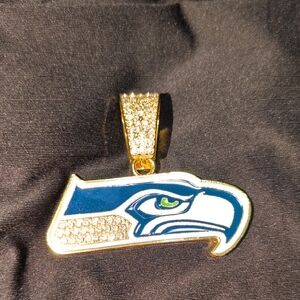 Unk Gold and Blue Seattle Seahawks Pendant